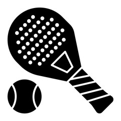 Racket hitting ball icon solid style illustration