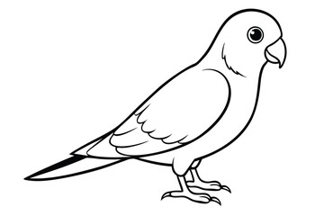 lovebird silhouette line art vector illustration with a white background