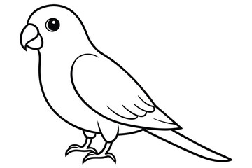 lovebird silhouette line art vector illustration with a white background