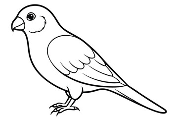 lovebird silhouette line art vector illustration with a white background