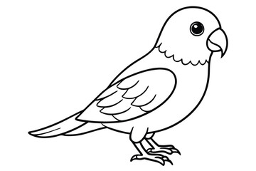 lovebird silhouette line art vector illustration with a white background