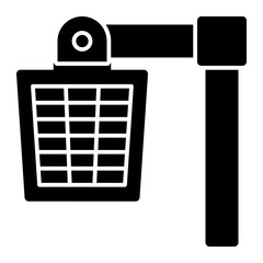 Padel court lighting icon solid style illustration