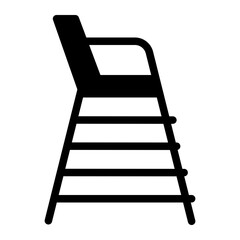Padel referee chair icon solid style illustration