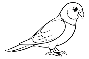lovebird silhouette line art vector illustration with a white background