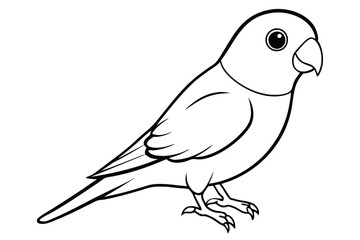 lovebird silhouette line art vector illustration with a white background