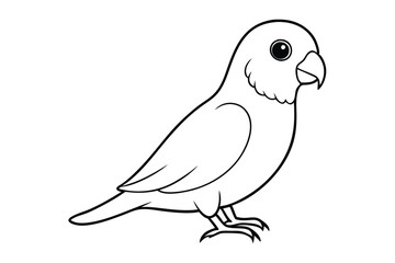 lovebird silhouette line art vector illustration with a white background