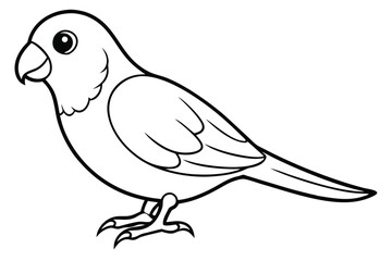 lovebird silhouette line art vector illustration with a white background