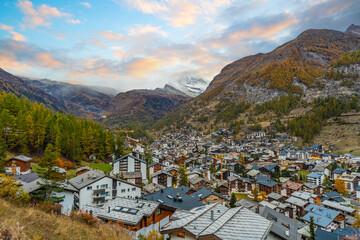 Zermatt,  Switzerland Alpine Village with the Matterhorn