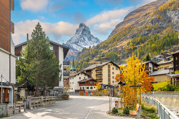 Zermatt,  Switzerland Alpine Village with the Matterhorn