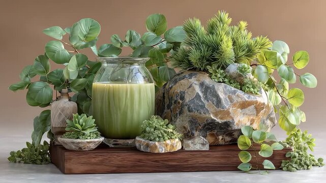Exquisite Combination of Christmas Greenery and Festive Decorations