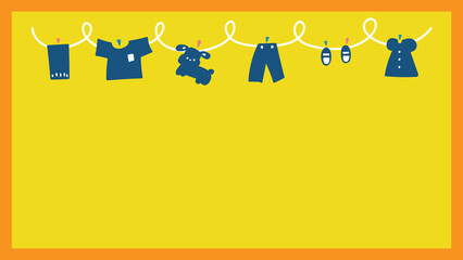 動画配信用の背景78　洗濯物のある風景