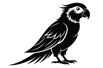 lorikeet silhouette line art vector illustration with a white background