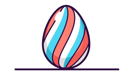 Vibrant Striped Easter Egg on a Thin, Festive and Colorful Celebration Icon