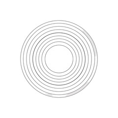 Fototapeta premium Simple Concentric Black Circles Design - Minimalist Target or Ripple Effect Element
