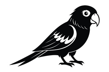 lorikeet silhouette line art vector illustration with a white background