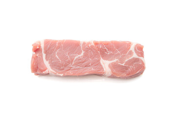 Pieces of raw meat isolated on white background