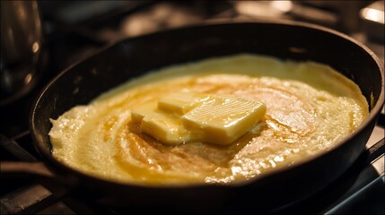 A closeup of a gourmet pan-fried chicken and potato dinner dish