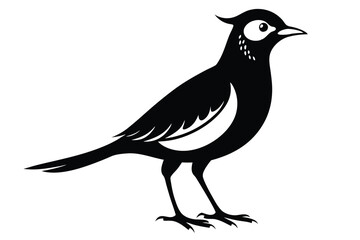 Obraz premium lark silhouette line art vector illustration with a white background