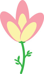 Pink flower cartoon icon