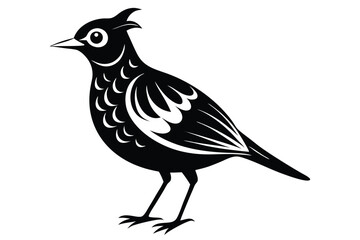 Obraz premium lark silhouette line art vector illustration with a white background