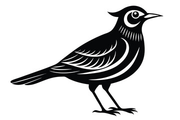 Obraz premium lark silhouette line art vector illustration with a white background
