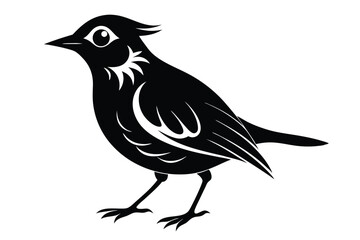 Obraz premium lark silhouette line art vector illustration with a white background