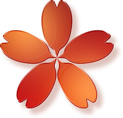 3D gold embossed apricot flower with separated petals