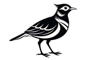 Naklejka premium lark silhouette line art vector illustration with a white background