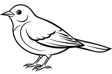 Obraz premium lark silhouette line art vector illustration with a white background