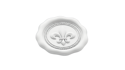 Fleur-de-lis Seal Isolated on White Background