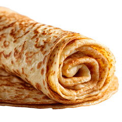 Close-Up Shot of Rolled Pancake with Golden Butter - Delicious Breakfast Food Photography