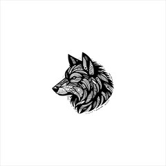 Obraz premium Dog head silhouette arranged as a clean black vector emblem design. Animal icon concept