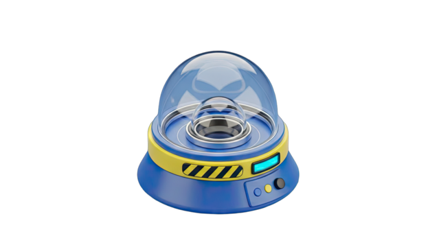 Futuristic Capsule with Display on White Background - Powered by Adobe