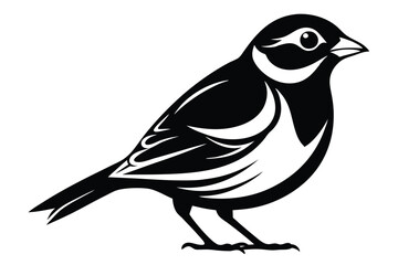 Obraz premium finch silhouette line art vector illustration with a white background