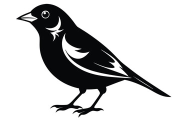 Obraz premium finch silhouette line art vector illustration with a white background