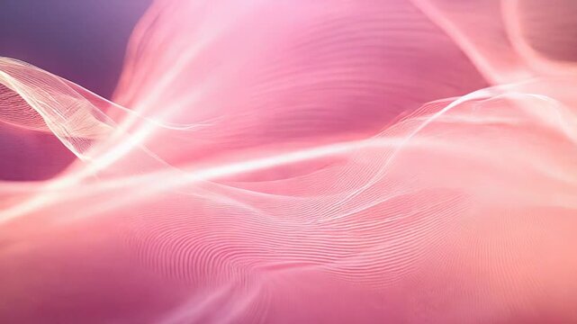Abstract digital landscape featuring flowing pink data lines