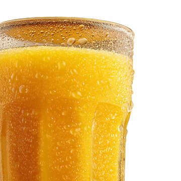 Refreshing Close-up of Chilled Fresh Orange Juice in Glass