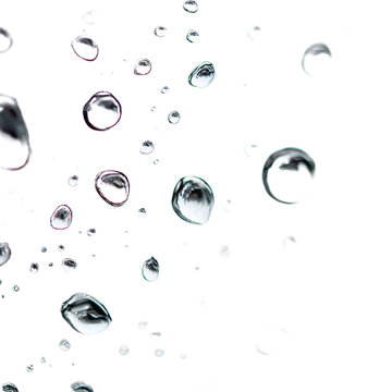Water Drops on Glass Surface Close-up Detail Background Image