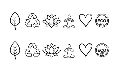 Ecology icon set. Eco friendly icon, nature icons set on white background.