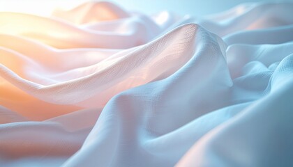 Obraz premium Ethereal Waves of Translucent Fabric in Soft Gradients of Warm and Cool Light