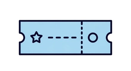 Obraz premium Delicate blue ticket icon offering entrance, granting access, a symbol of entertainment and