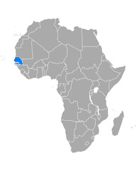 Karte des Senegal in Afrika