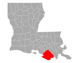 Karte von Terrebonne in Louisiana