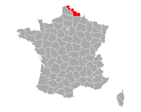 Karte von Nord in Frankreich