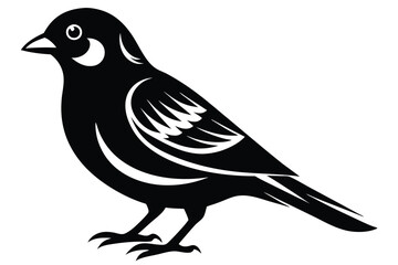 canary silhouette line art vector illustration with a white background