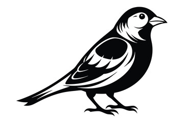 canary silhouette line art vector illustration with a white background