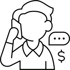 Line Art Business Phone Icon