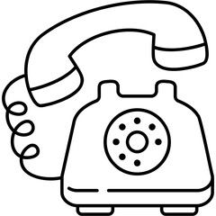 Line Art Landline Phone Icon