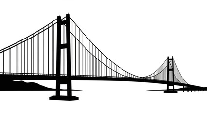 Obraz premium Silhouette of golden gate bridge structure