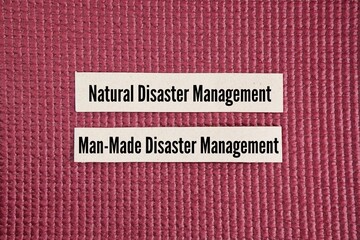 What are the two main types of disaster management? Types of Disaster Management are Natural Disaster Management and Man-Made Disaster Management